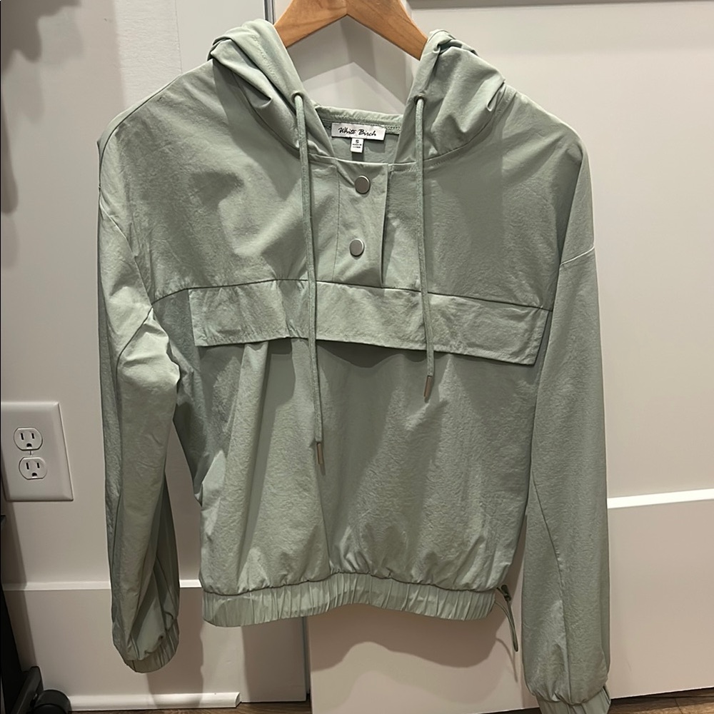 White Birch Sage Green Hooded Jacket